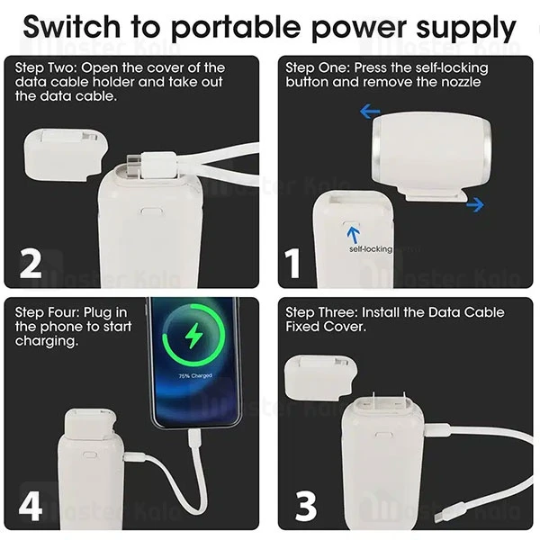 پاوربانک 10000 و پنکه چندکاره گرین لاین Green Lion Multifunctional Powerbank and Fan GNMFPBFANWH - تصویر 6