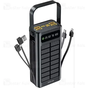 پاوربانک خورشیدی 30000 گرین لاین Green Lion Solar X GLPX49 GNSOL49PB30BK توان 22.5 وات و کابل متصل