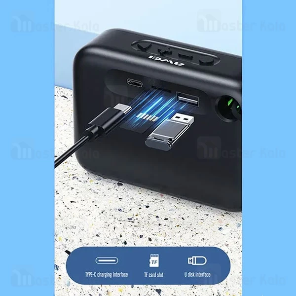 اسپیکر بلوتوث اوی Awei Y385 توان 4 وات رم و فلش خور (مشکی) - تصویر 5