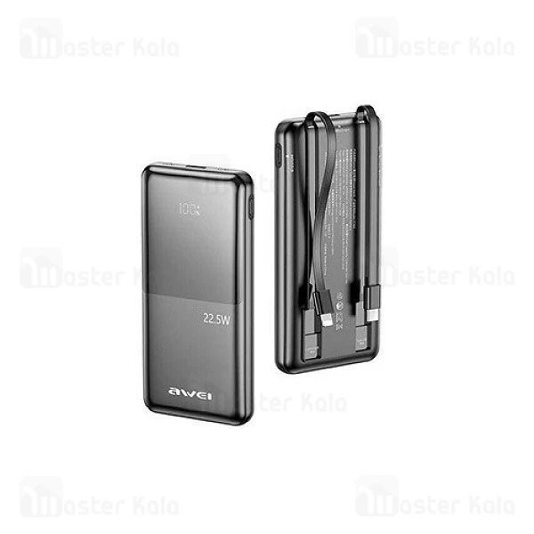 پاوربانک 10000 اوی Awei P76K توان 22.5 وات با کابل متصل - تصویر 5