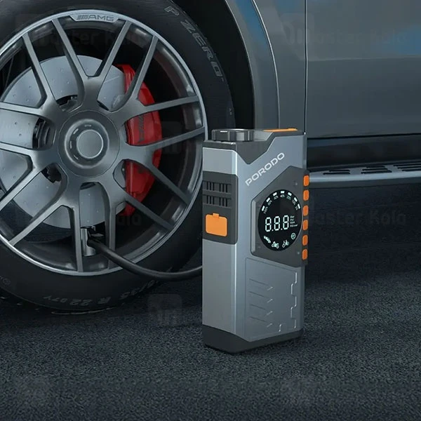 پاوربانک 10000 و کمپرسور باد و جامپ استارتر خودرو پرودو Porodo PDPBA10GY - تصویر 3