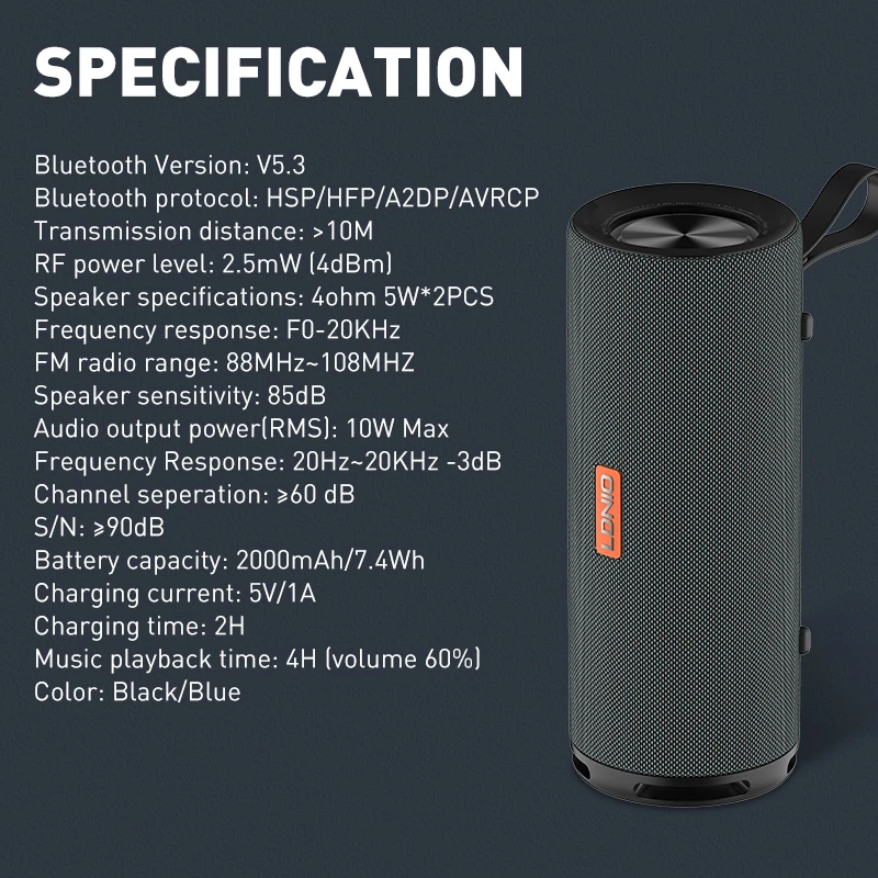 اسپیکر بلوتوث الدینیو Ldnio Portable Speaker BTS13 توان 10 وات رم خور - تصویر 5